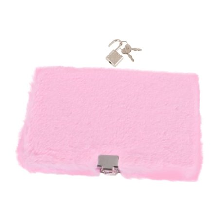 Faux pels notatbok Reisegave for jenter Notatbok Plysj Dagbok Søt rosa notatbok Holdbar plysjbok Magasin Journal med lås Dyr