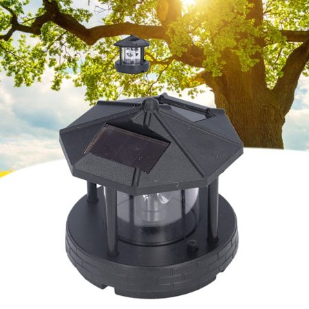 Vattentät utomhusdekoration för hem, uteplatser, gräsmattor, balkonger, Medelhavsstil Ljus 360 graders roterande ljus som automatiskt lyser upp natten