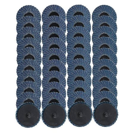40 stk. 2 tommer Roll Lock Flap Discs med 1/4 tommer Holder Die Grinder Tilbehør 40/60/80/120 Korn Slibning