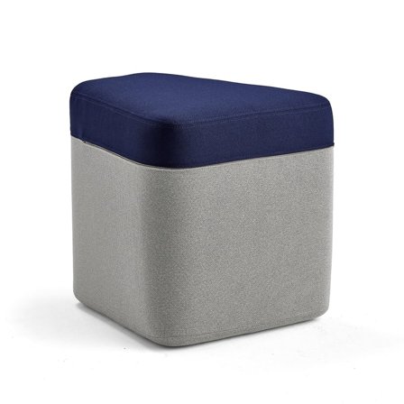 Pouffe POINT, light grey, dark blue