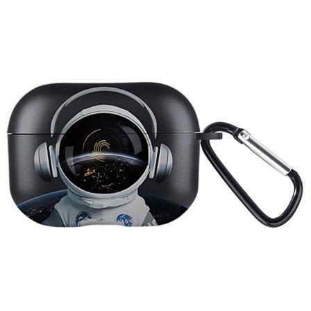 Apple AirPods Pro Laddningsfodral Skydd Mönster Tryck TWS Öronsnäckor Flexibelt fodral - Rymdman / Svart