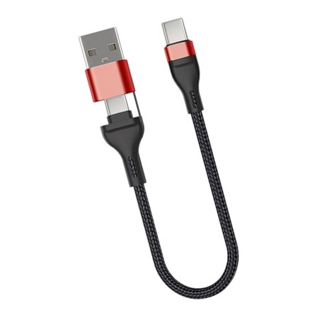 60W Kort USB+USB C till Typ C Kabel 35cm Snabbladdning USB Typ C Dataöverföringskabel För Mobiltelefon Power Case