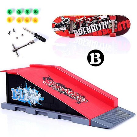 Tech Finger Skateboard Kit Finger Bike BMX Mini Tvåhjuling Scooter Board Skate Fingers Sportsträning Rekvisita Ramp Skate Park Leksaker Pop