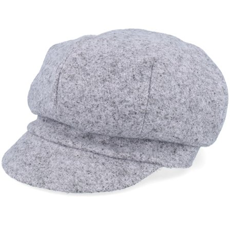 Seeberger - Grå vega Keps - Fabric Newsboy Cap Smoke Grey Vega Cap @ Hatstore