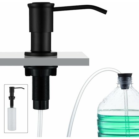 Indbygget sæbedispenser, køkkenvask sæbedispenser, med 500 ml flaske og 1,0 m forlængersæt