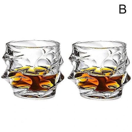 Whiskeyglass i glass, japansk krystallwhiskeyglass, gammeldags whiskeyglass - HK601 2 stk
