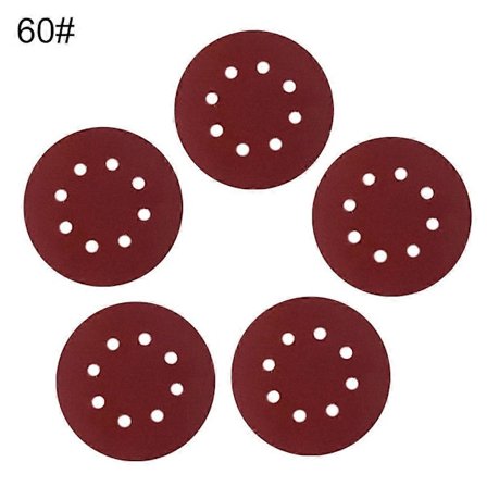 5 kpl 40-240 karkeus 125 mm pyöreä hiomapaperi 8 reiän hiomalaikkalevyä