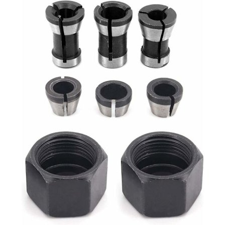 6 stk. HSS Chuck Hoved, 6 mm 6,35 mm 8 mm Adapter Hoved Konverter til Boremaskiner Graveringsmaskine, til Trimmer Træbearbejdning Elektrisk Overfræser