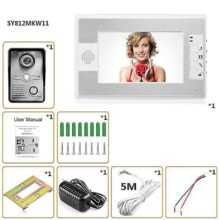 7 tommer TFT LCD skærm display ledningsforbundet dørklokke nattesyn