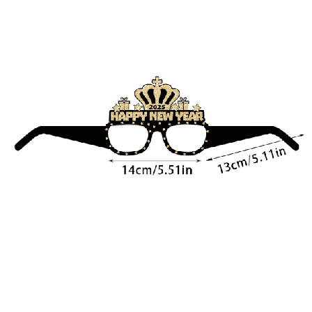 12 st Nyårsglasögon Happy New Year Hattformade Solglasögon Fotobåsrekvisita för Nyårsaftonfestdekorationer