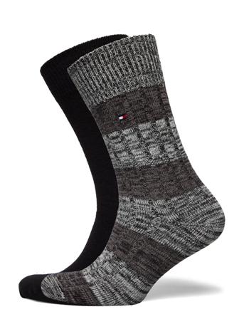 Th Men Sock 2P Slub Mouline Rugby B Underwear Socks Regular Socks Sort Tommy Hilfiger