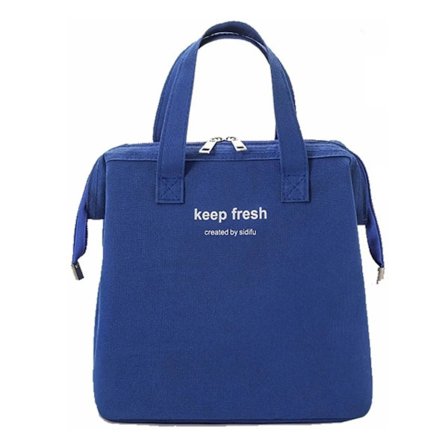Kongeblå Isoleret Madtaske Vandtæt Oxford-klud Bærbar Madkasse med Metal Lynlås til Pendling