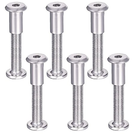 Furniture Connection Screws 6pcs Møbelsamlingsskruer Med M6 Bolt 304 Rustfrit Stål Connection Screws M6 X 35mm (FMY)