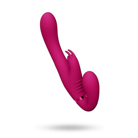 Suki - Vibrating Strapless Strap-on Rabbit - Pink - Vuxen.se - G-punkt massage, stimulator, vibrator
