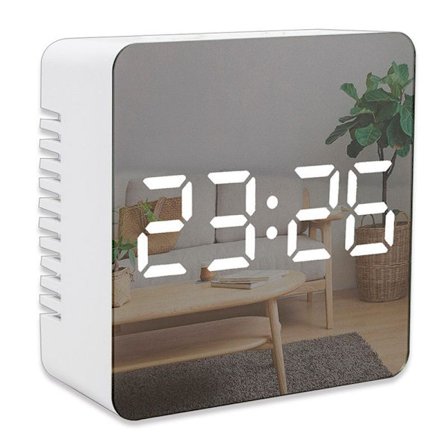 LED-peili digitaalinen herätyskello neliömäinen automaattinen paristokäyttöinen T