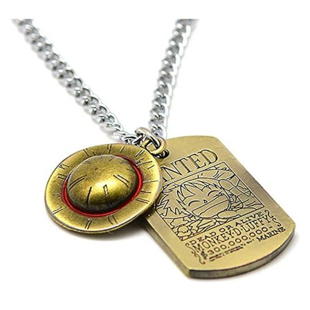 Anime One Piece Luffy Skjelett Hengesmykke Straw Hat Pirat