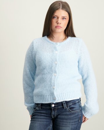 VERO MODA VMWILO LS O-NECK CARDIGAN EXP Blå Genser Jente - Kids Brand Store