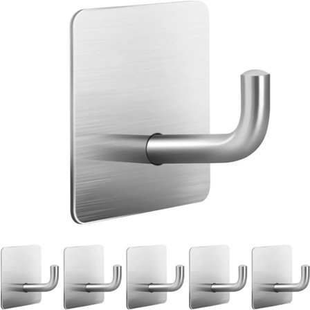 6-pakning håndklekroker selvklebende selvklebende kroker 304 rustfritt