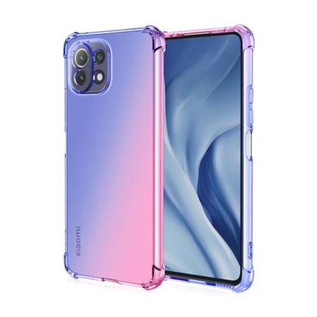 Xiaomi Mi 11 Lite - Floveme Silikonskal Blå/rosa