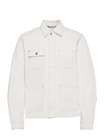 Ams Blauw Workwear Shirt Jacket Dongerijakke Denimjakke Hvit Scotch & Soda
