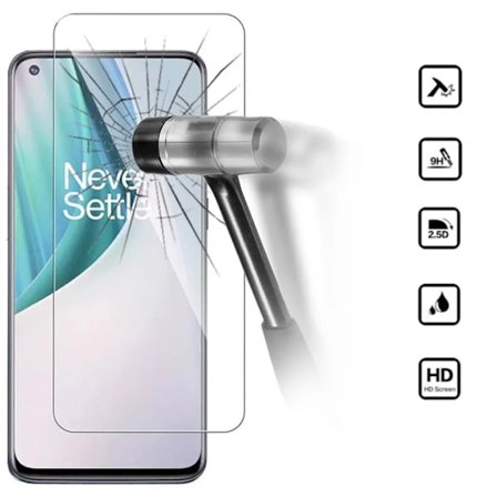 OnePlus NORD N100 skærmbeskytter 9H passer til cover, etui, høretelefoner -
