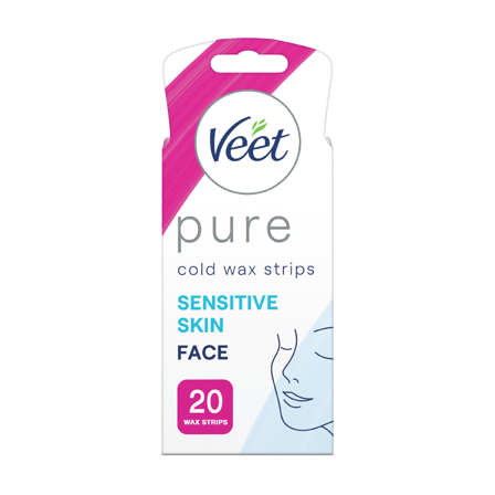 Veet Pure hårfjerningsstrips ansikt, 20 stk.