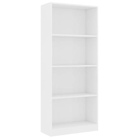 vidaXL Bokhylla 4 hyllor vit 60x24x142 cm konstruerat trä Vit