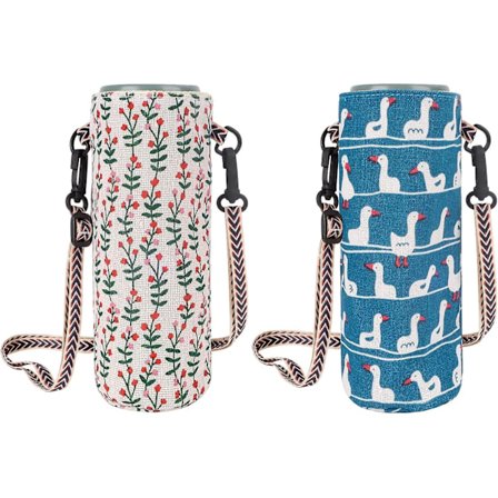 2 stk. Dæksler Bærbare Flaskedæksler Med Justerbar Skulderrem Til Vandreture, Vandring