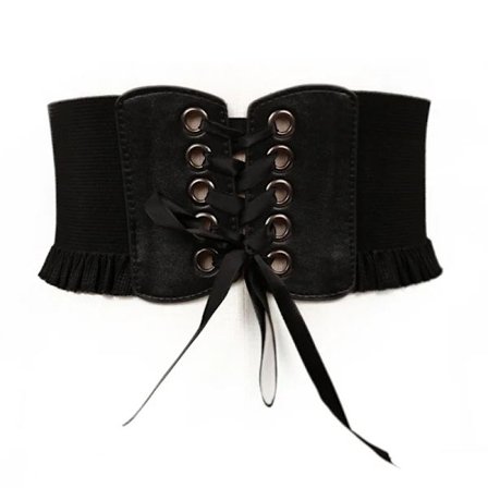 Fashion Women Lady Stretch Buckle Waist Belt Wide Elastic Corset Waistband Corset Around Cinch PU Leather Tie Bowknot