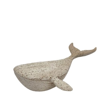 Polyresin dekorativ fisk, beige brun, 20x14x8,5 cm