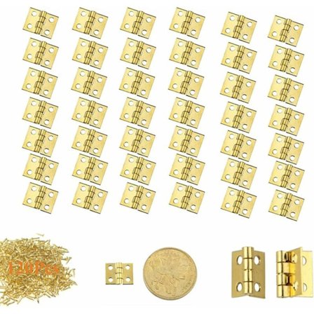 120 stk. hængselbeslag, hængselforbindelser, dørhængsler, vintagehængsel, minihængsler, hængsler (med 480 skruer) og skruer, minihængsler til 