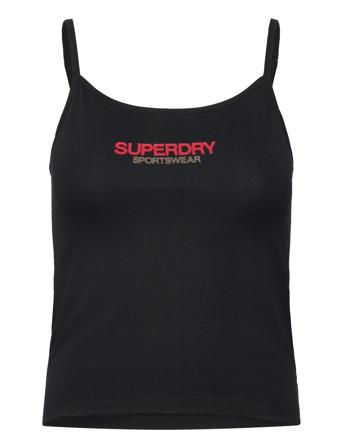 Sportswear Logo Fitted Cami Tops T-shirts & Tops Sleeveless Black Superdry Sport