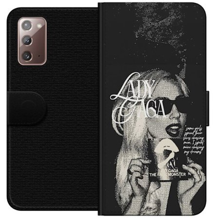 Kompatibel Tegnebogsetui til Samsung Galaxy Note20 Lady Gaga sort-hvid retroplakat med solbriller og popkunst-æstetik