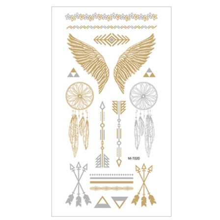 Midlertidige Tatoveringer Metallic Gold Fack Tatoveringer Fake Tattoo