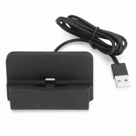 Type C Mobiltelefon Opladningsbase Stand Oplader til Samsung Huawei P9/P20pro Mate10 (Sort)