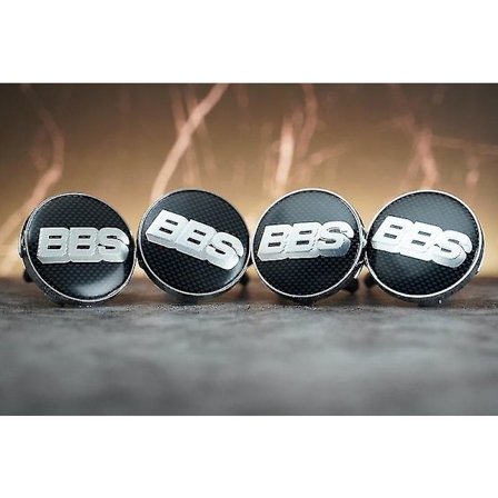 Bbs Black Carbon Wheel Center Caps Hub Badges Emblem 60mm 4kpl