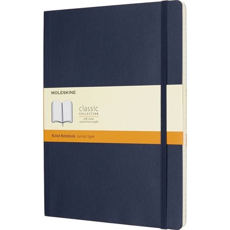 Moleskine Classic Soft Cover Notebook XL Blue Linjerad