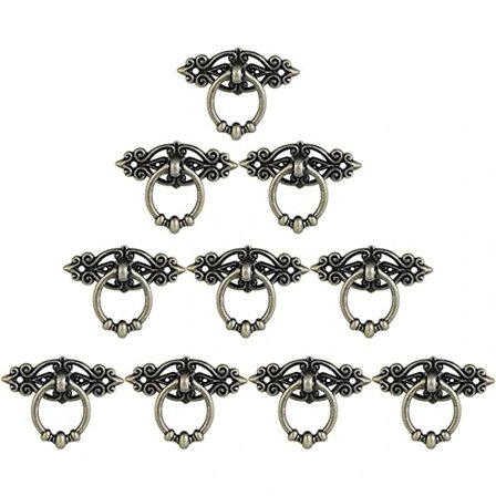 /EA/10 stk. Vintage Skuffeknott Håndtak med Skruer (65*46mm), A