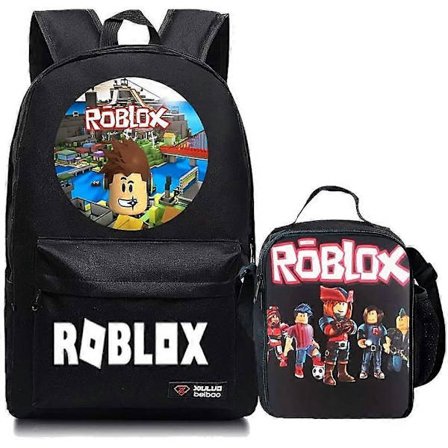 Roblox Skolryggsäck för Barn - Isolerad Lunchväska för Studenter - Ryggsäck och Lunchväska Set för Pojkar Flickor [DB]