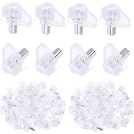 200 stk 5mm gjennomsiktige hyllepinner, gjennomsiktig plast for hylle hull på bokhyller,