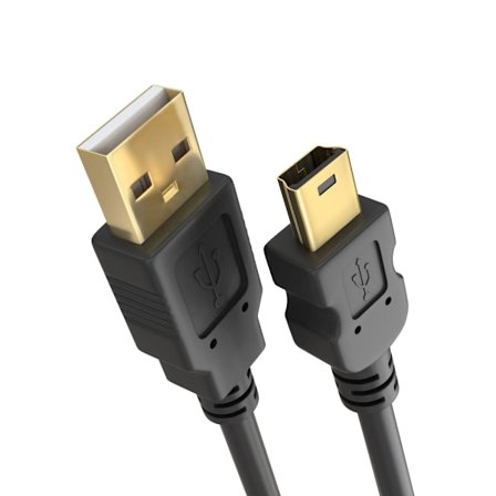 2 st Datakabel USB hane till mini5p T-typ port V3 datakabel USB data/laddningskabel