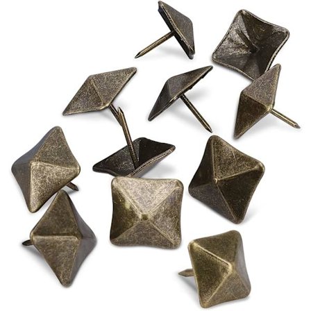 50 (19x19x20mm) klädselspikar, dekorativa mässingspikar, vintage klädselspikar för möbler, soffor, fåtöljer, sängar och stolar