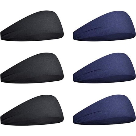 6 stk. - Headb& - Elastiske sports pandebånd - Sports pandebånd - til mænd og kvinder - Fugt