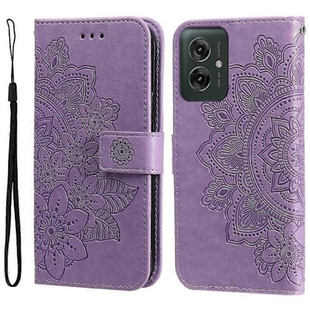 Sju-blommiga präglade läderfodral för telefon - Perfet