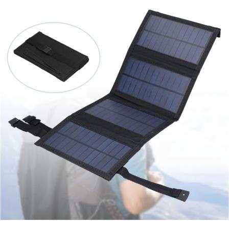 20W bærbare solcellepaneler, sammenleggbar solcellelader for telefon, IP65 vanntett, 5V DC USB-utgang, utfoldede paneler 440 x 165 mm for bærbar PC