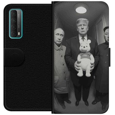 Yhteensopiva Lompakkokotelo Huawei Huawei P smart 2021 Mustavalkoinen taideteos surrealistisella poliittisella symboliikalla ja odottamattomalla kontr