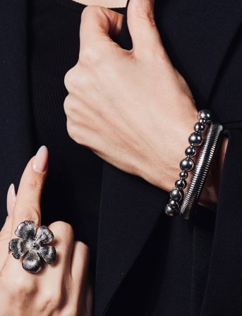 Bud to rose Brea Elastic Bracelet - Silver - ONE SIZE