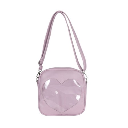 Dam JK Hjärta Axelväska Flicka Söt Sling Bag Japansk Stil Messenger Bag Transparent Crossbody Väska Chic-Uniform Väska