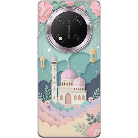 Kompatibel Mobilcover til Honor Magic7 Lite Håndtegnet rejseinspireret mønster med verdenskort, fly, hjerter og vintage eventyrstema