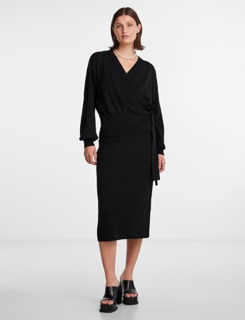 YAS Yasassi Ls Wrap Knit Cardigan S. Noos - Black - S